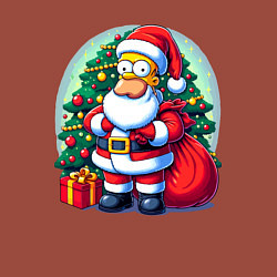 Свитшот хлопковый мужской Santa Simpson - ai art, цвет: кирпичный — фото 2