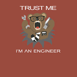 Свитшот хлопковый мужской Верь мне я инженер медведь, цвет: кирпичный — фото 2