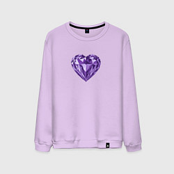 Свитшот хлопковый мужской Фиолетовое алмазное сердце, цвет: лаванда