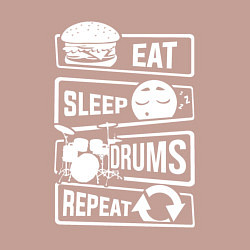 Свитшот хлопковый мужской Еда сон барабаны, цвет: пыльно-розовый — фото 2