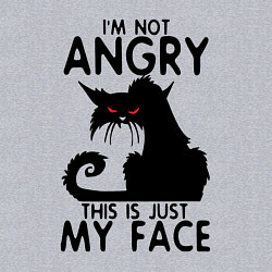 Свитшот хлопковый мужской I am not angry cat, цвет: меланж — фото 2