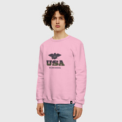 Свитшот хлопковый мужской USA Oldschool, цвет: светло-розовый — фото 2