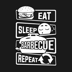 Свитшот хлопковый мужской Еда сон барбекю, цвет: черный — фото 2