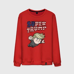 Свитшот хлопковый мужской Супер Трамп, цвет: красный