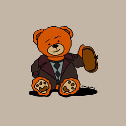 Свитшот хлопковый мужской Медведь Кащей с шапкой-ушанкой, цвет: миндальный — фото 2