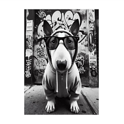 Свитшот хлопковый мужской Булли у стены с граффити, цвет: белый — фото 2