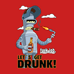 Свитшот хлопковый мужской К черту работу - давайте выпьем, цвет: красный — фото 2