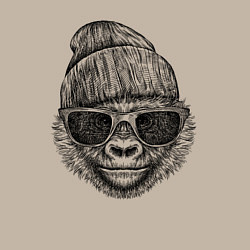 Свитшот хлопковый мужской Модный детеныш гориллы, цвет: миндальный — фото 2