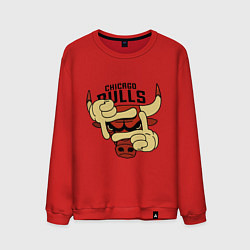 Свитшот хлопковый мужской Bulls logo with hands, цвет: красный