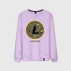 Свитшот хлопковый мужской Litecoin крипта, цвет: лаванда