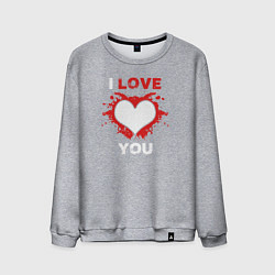 Мужской свитшот I love you heart