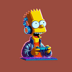 Свитшот хлопковый мужской Bart is an avid gamer, цвет: кирпичный — фото 2