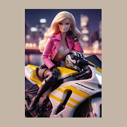 Свитшот хлопковый мужской Barbie on a Kawasaki sports motorcycle, цвет: миндальный — фото 2