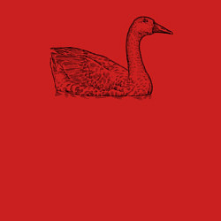 Свитшот хлопковый мужской Гусь плавает, цвет: красный — фото 2