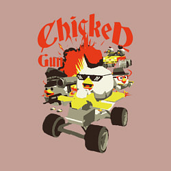 Свитшот хлопковый мужской Чикен Ган погоня, цвет: пыльно-розовый — фото 2