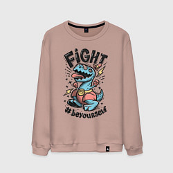 Свитшот хлопковый мужской Fight Light, цвет: пыльно-розовый