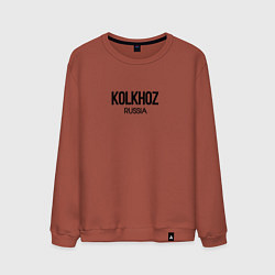 Свитшот хлопковый мужской Kolkhoz, цвет: кирпичный
