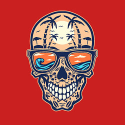 Свитшот хлопковый мужской Summer skull, цвет: красный — фото 2