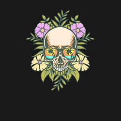 Свитшот хлопковый мужской Skull and flowers, цвет: черный — фото 2