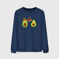 Свитшот хлопковый мужской Парочка авокадо, цвет: тёмно-синий