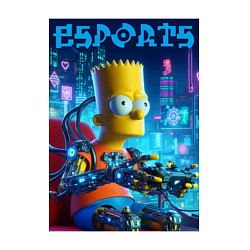 Свитшот хлопковый мужской Cyber Bart Simpson - esport, цвет: белый — фото 2