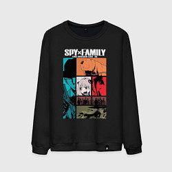Свитшот хлопковый мужской Семья шпиона из одноименной манги и аниме, цвет: черный
