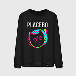 Свитшот хлопковый мужской Placebo rock star cat, цвет: черный