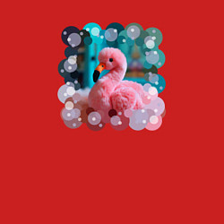 Свитшот хлопковый мужской Розовый фламинго игрушка, цвет: красный — фото 2