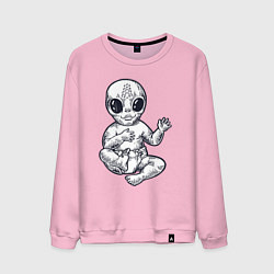 Свитшот хлопковый мужской Baby alien, цвет: светло-розовый