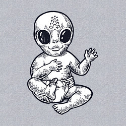 Свитшот хлопковый мужской Baby alien, цвет: меланж — фото 2