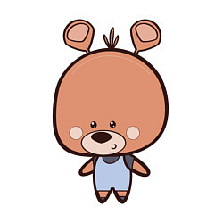 Свитшот хлопковый мужской Милый мишутка, цвет: белый — фото 2