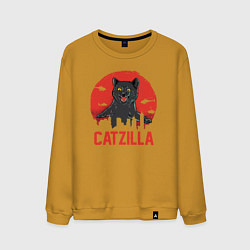 Свитшот хлопковый мужской Catzilla, цвет: горчичный