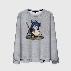 Свитшот хлопковый мужской Бруня и мячик, цвет: меланж