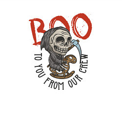 Свитшот хлопковый мужской Boo to you from our crew, цвет: белый — фото 2