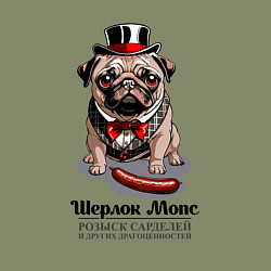 Свитшот хлопковый мужской Мопс и сарделька, цвет: авокадо — фото 2