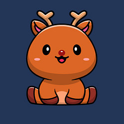 Свитшот хлопковый мужской Милый оленёнок, цвет: тёмно-синий — фото 2