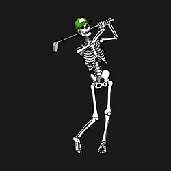Свитшот хлопковый мужской Golfing skeleton, цвет: черный — фото 2