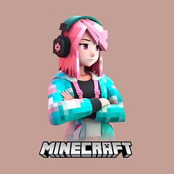 Свитшот хлопковый мужской Minecraft девушка с розовыми волосами, цвет: пыльно-розовый — фото 2