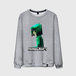 Мужской свитшот Minecraft девушка с зелеными волосами