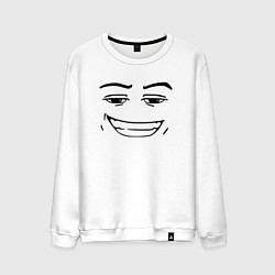 Свитшот хлопковый мужской Роблокс лицо улыбка, цвет: белый
