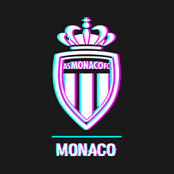 Свитшот хлопковый мужской Monaco FC в стиле glitch, цвет: черный — фото 2