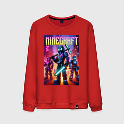 Мужской свитшот Cyberpunk and Minecraft - ai art collaboration