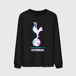 Свитшот хлопковый мужской Tottenham FC в стиле glitch, цвет: черный