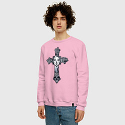 Свитшот хлопковый мужской Woman cross, цвет: светло-розовый — фото 2