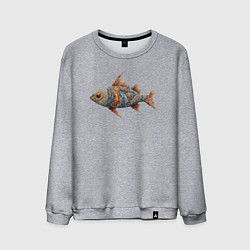 Свитшот хлопковый мужской Рыба фантастическая, цвет: меланж