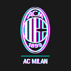 Свитшот хлопковый мужской AC Milan FC в стиле glitch, цвет: черный — фото 2