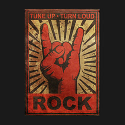 Свитшот хлопковый мужской Rock tune up turn loud жест коза, цвет: черный — фото 2