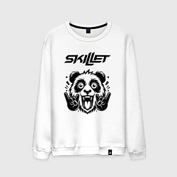 Свитшот хлопковый мужской Skillet - rock panda, цвет: белый
