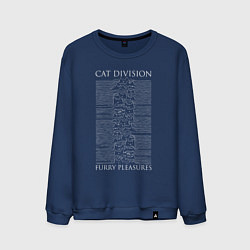 Свитшот хлопковый мужской Cat division furry pleasures, цвет: тёмно-синий