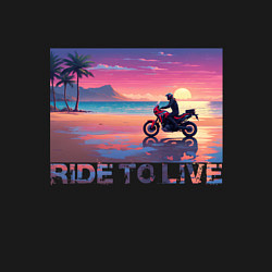 Свитшот хлопковый мужской Ride to live, цвет: черный — фото 2